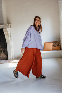 Bin - broek plissé- cognac