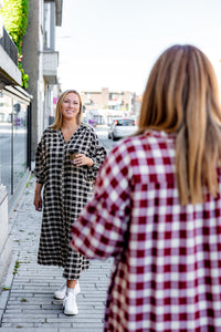 Ava-  kleedje - checkered zwart