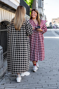 Ava-  kleedje - checkered zwart