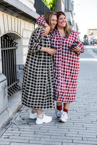 Ava-  kleedje - checkered zwart