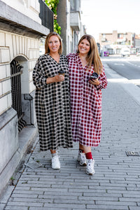 Ava-  kleedje - checkered zwart