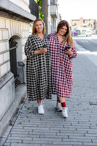 Ava-  kleedje - checkered zwart