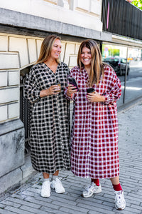 Ava-  kleedje - checkered zwart