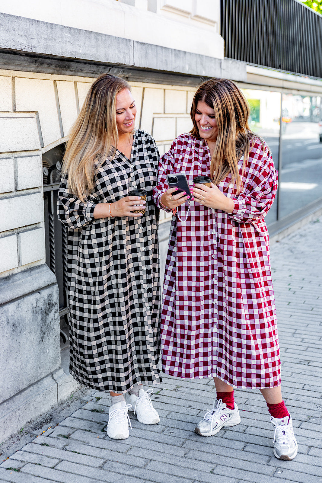 Ava-  kleedje - checkered zwart
