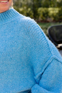 Joss- oversized trui - lichtblauw