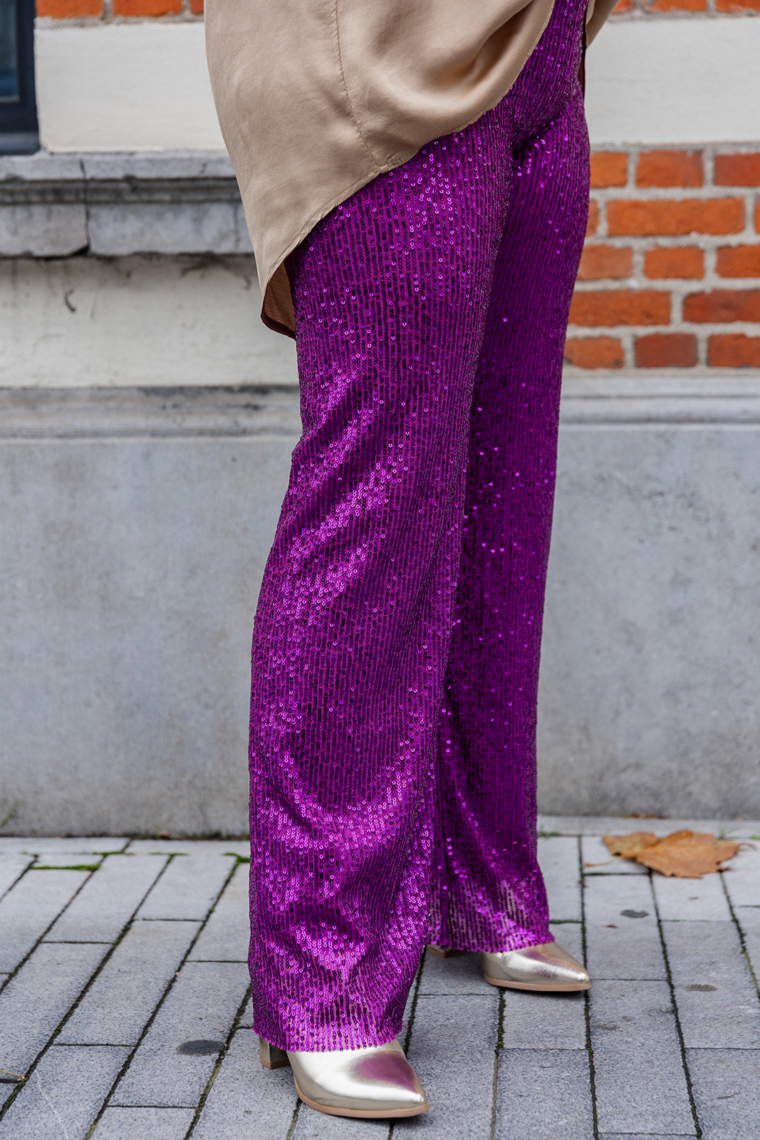 RONDE PRIJS: Coco- glitterbroek - mauve