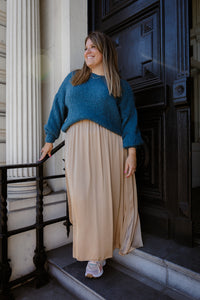 Luna - lange rok - beige/goud