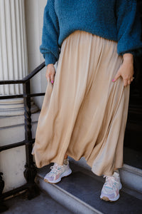 Luna - lange rok - beige/goud