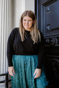 Allison- dunne trui vlindermouw -zwart
