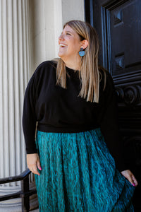 Allison- dunne trui vlindermouw -zwart