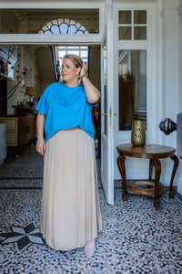 Luna - lange rok - beige/goud