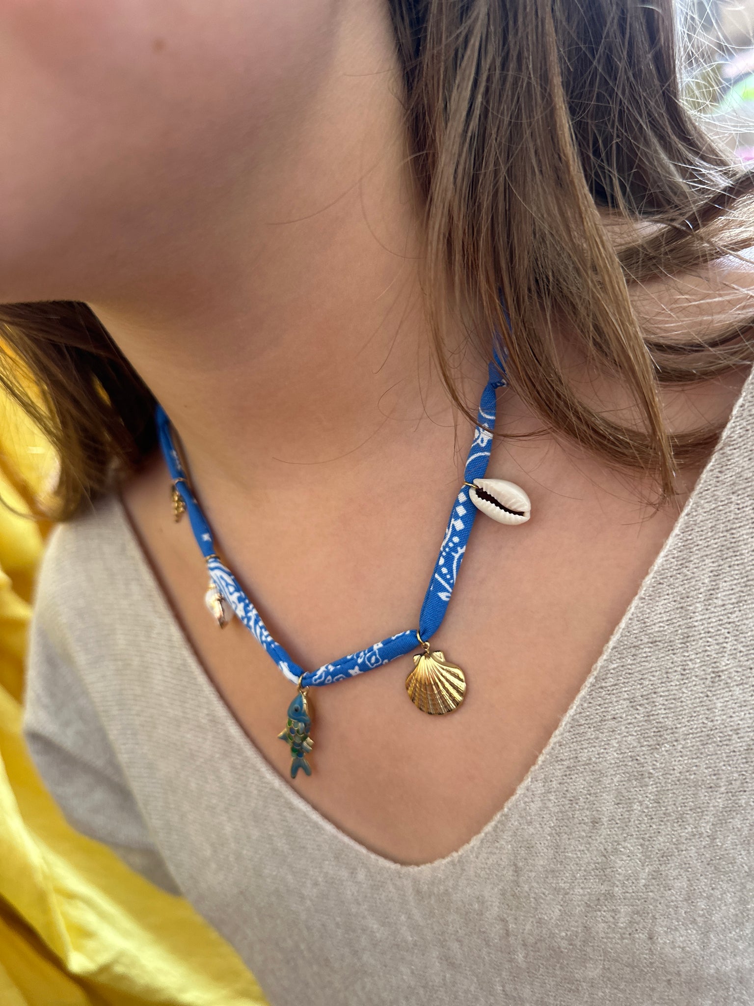 Breezi - zomerketting met bedels - kobaltblauw (lengte aanpasbaar!)