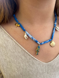 Breezi - zomerketting met bedels - kobaltblauw (lengte aanpasbaar!)