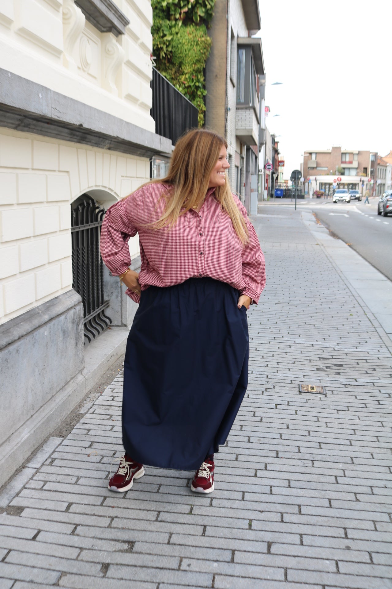 Carter - blouse - Vichy burgundy