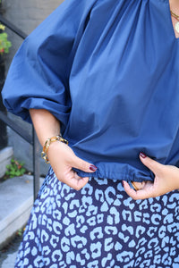 Enzo - blouse - marineblauw