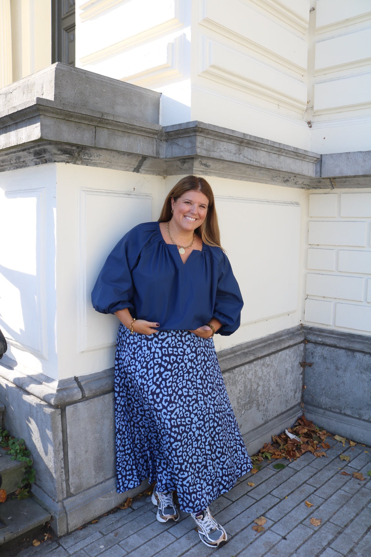 Luca - rok Leopard -marineblauw/lichtblauw