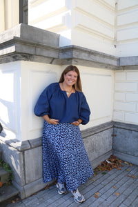 Luca - rok Leopard -marineblauw/lichtblauw