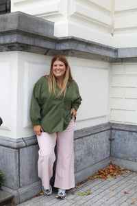 Toni - broek met knopen - poederroze