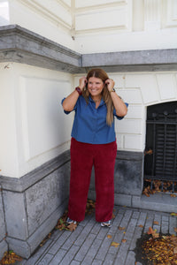 Bas - broek lengte basic - burgundy