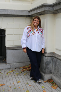 Ivy - blouse met broderie - wit