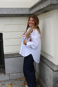 Ivy - blouse met broderie - wit