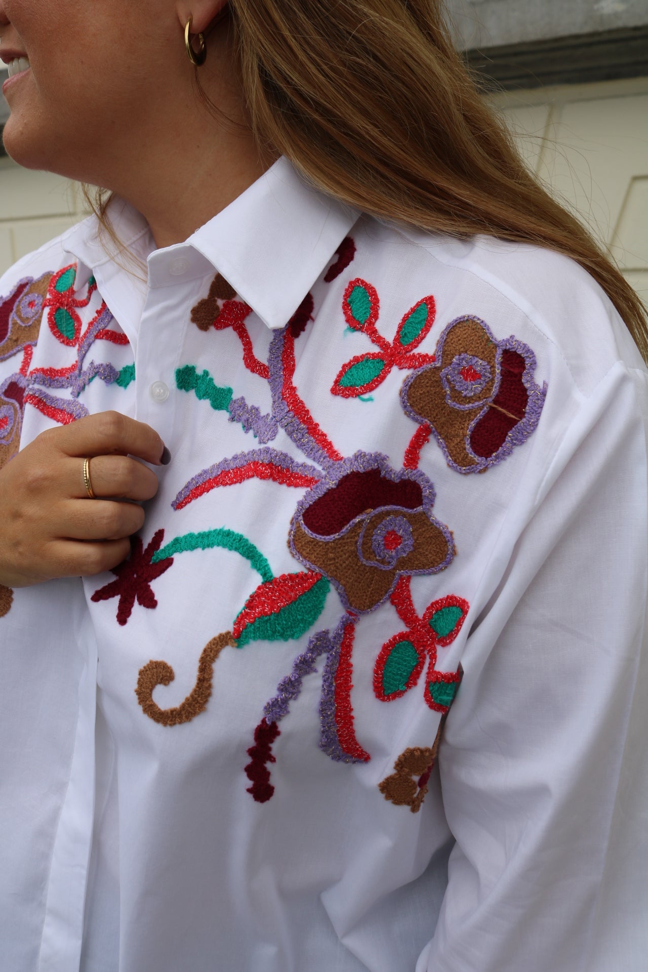 Ivy - blouse met broderie - wit