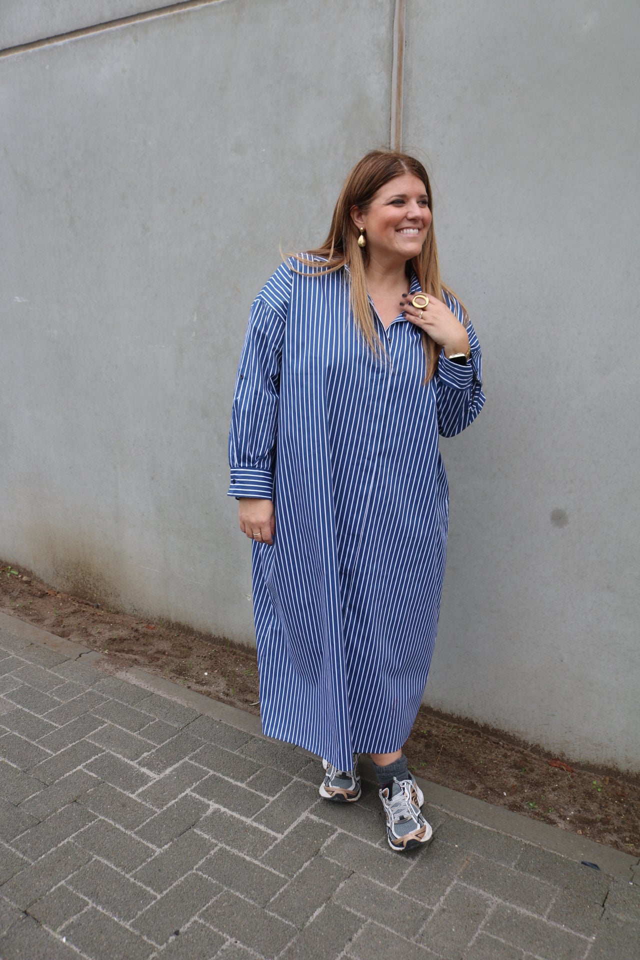 Colette - hemdkleedje gestreept - marineblauw