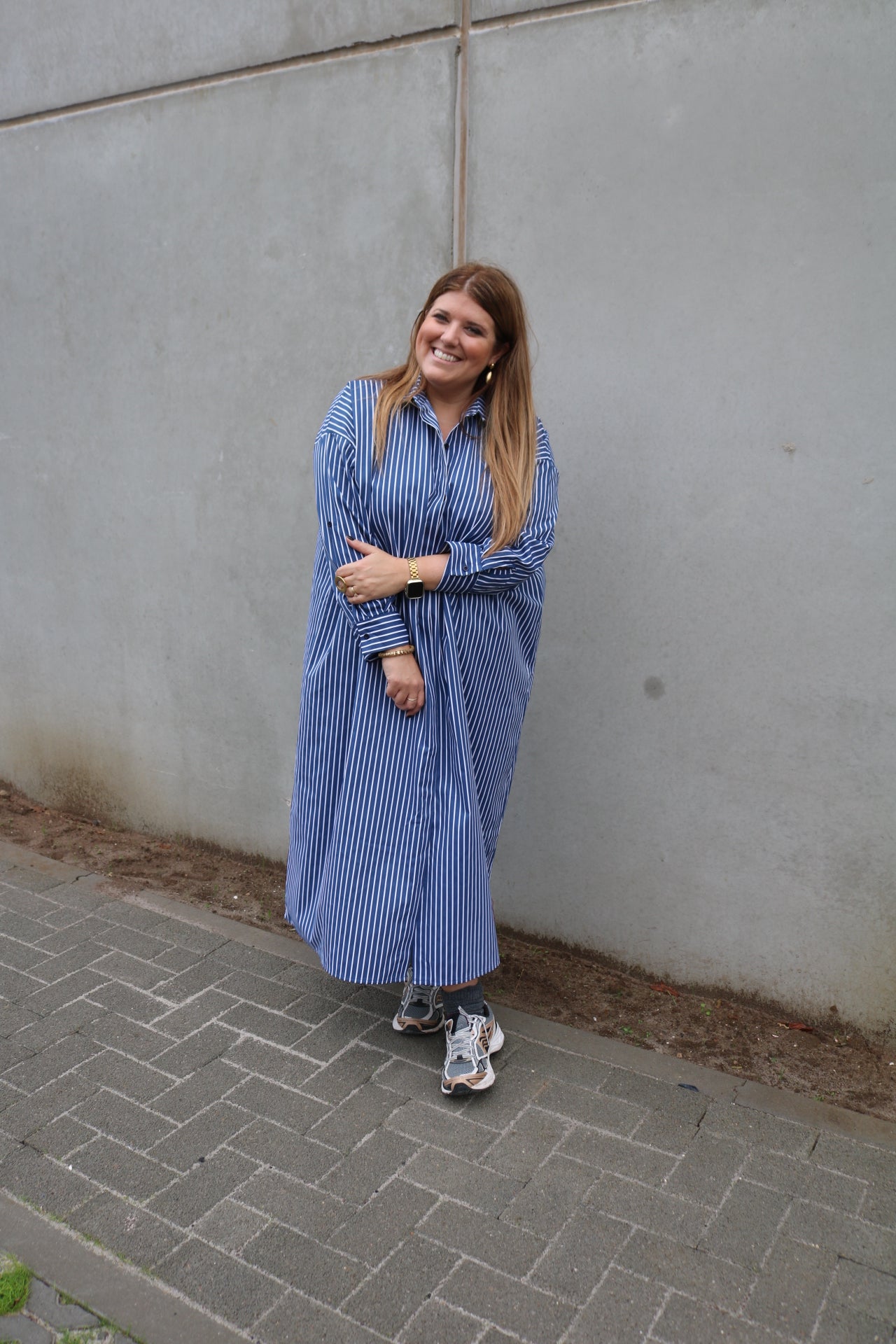 Colette - hemdkleedje gestreept - marineblauw