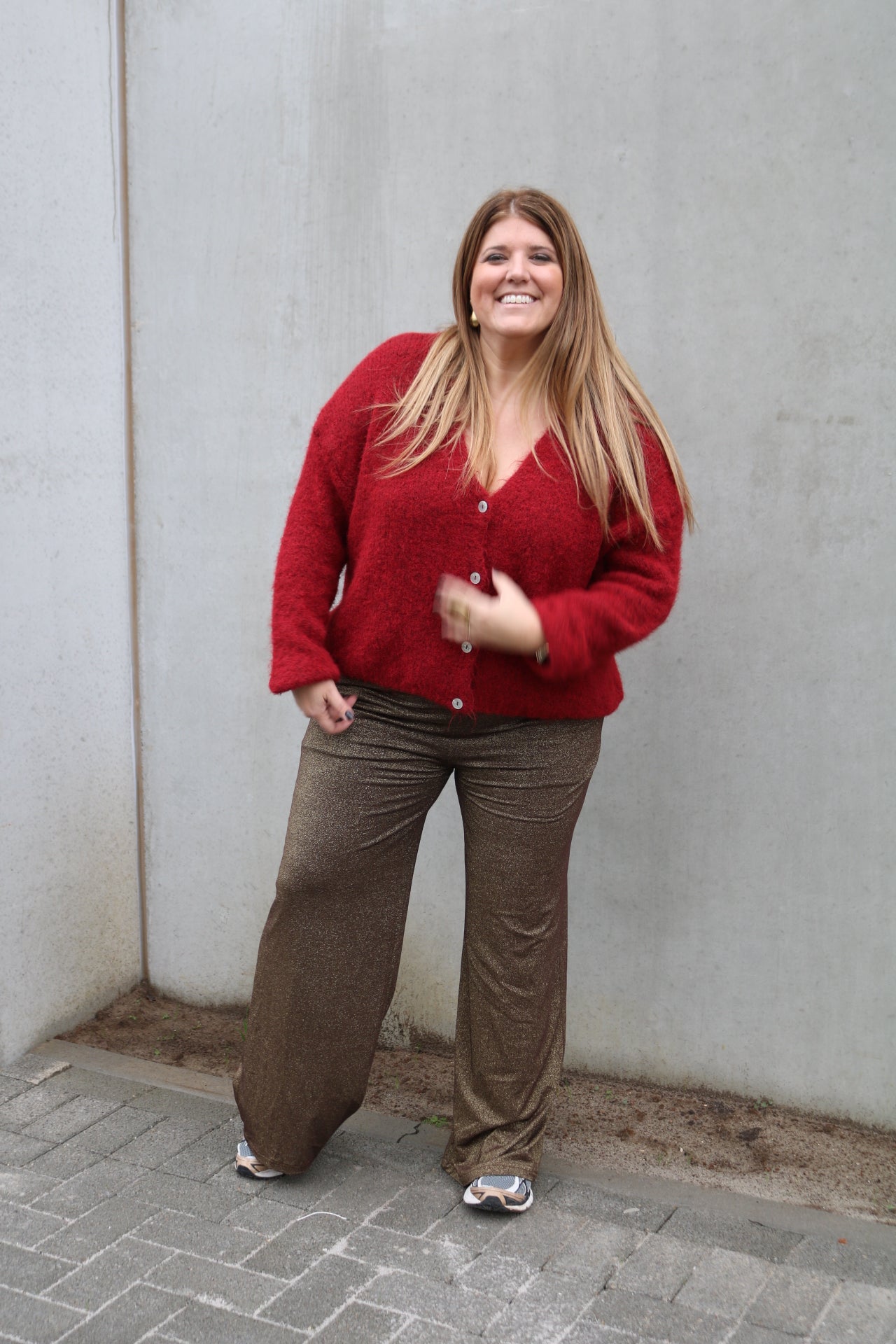 Holly - glitterbroek - goud/bruin