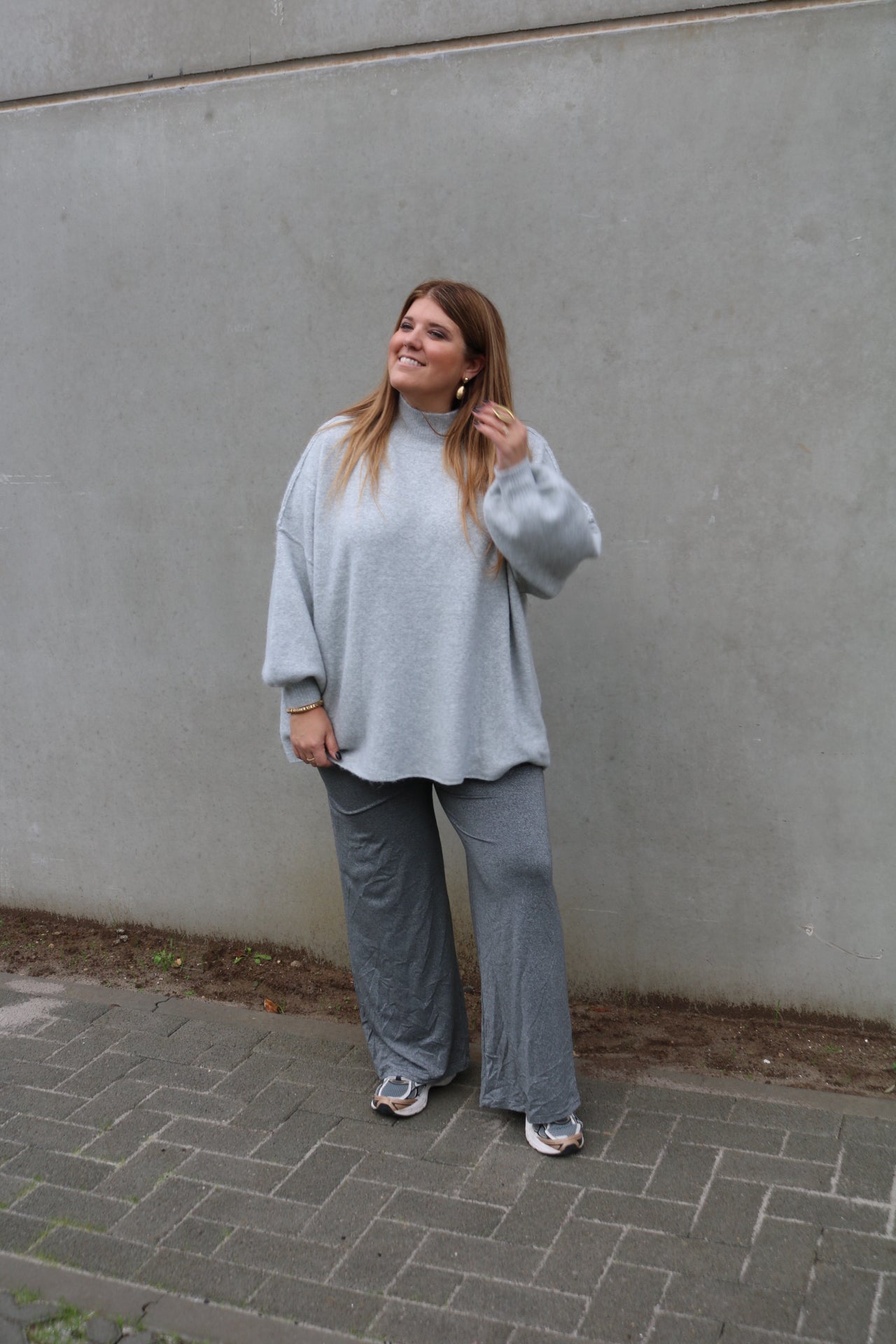 Holly - glitterbroek - grijs/zilver