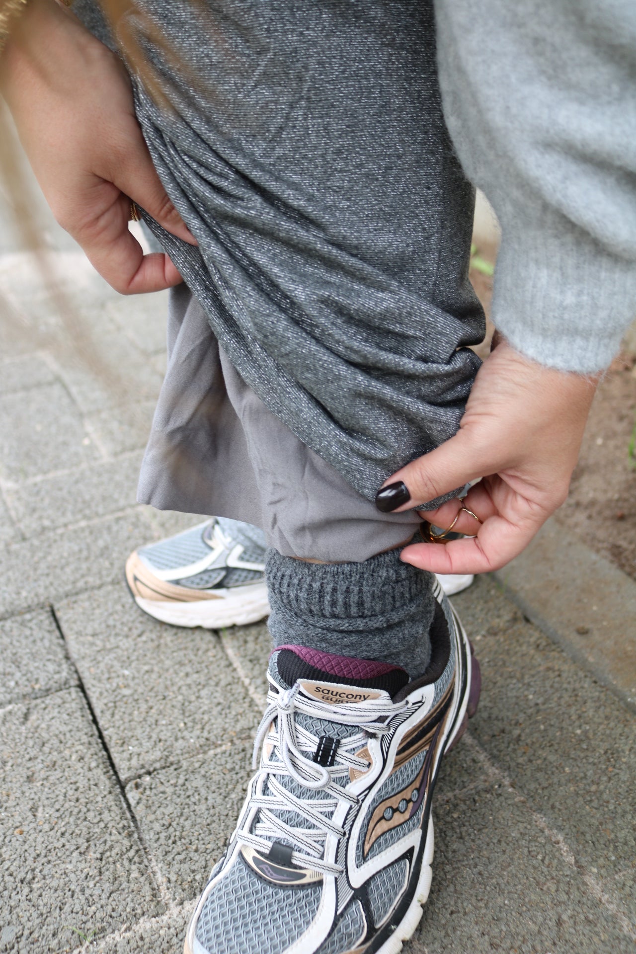 Holly - glitterbroek - grijs/zilver