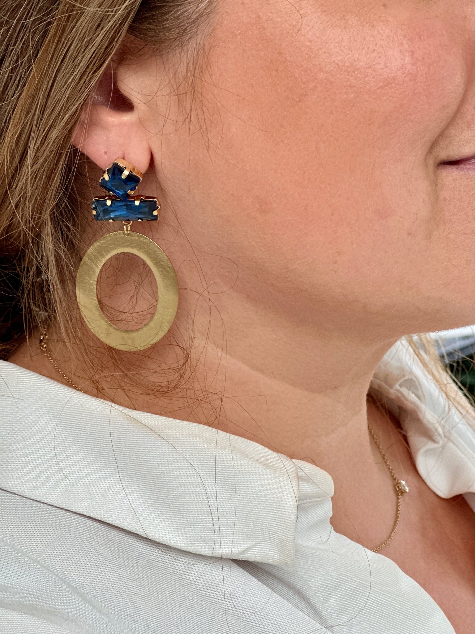 Blue- oorbellen - goud/marineblauw