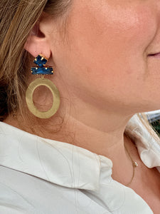 Blue- oorbellen - goud/marineblauw