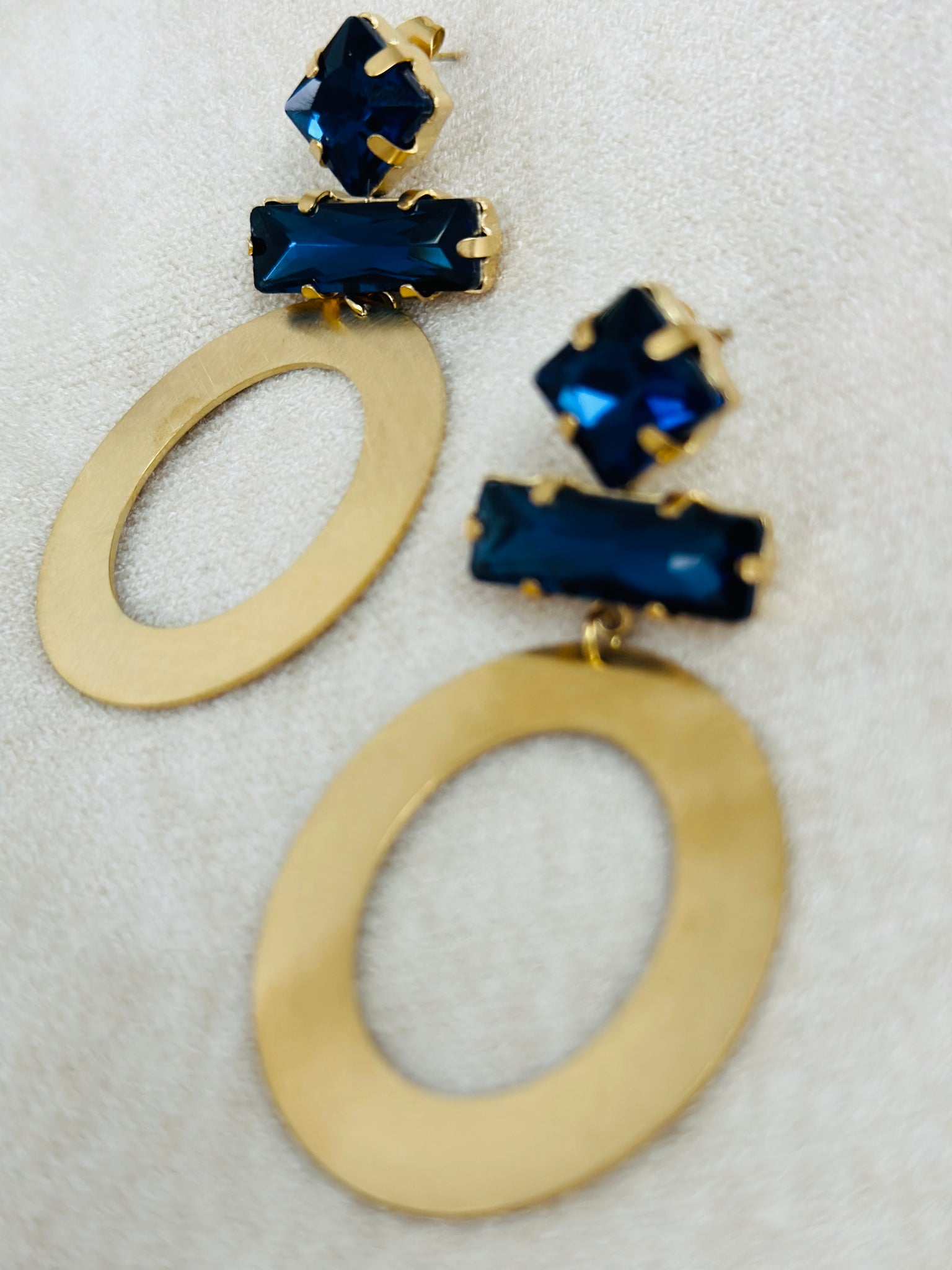 Blue- oorbellen - goud/marineblauw