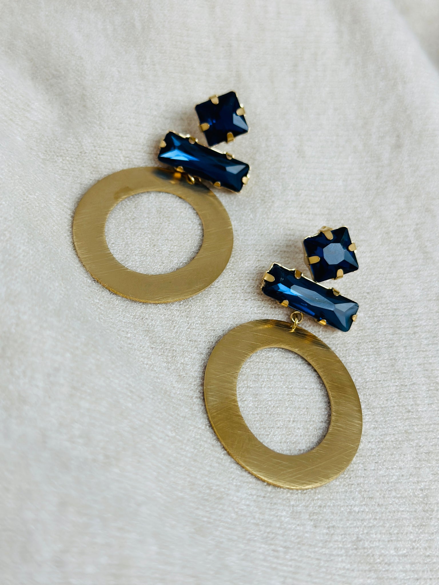 Blue- oorbellen - goud/marineblauw