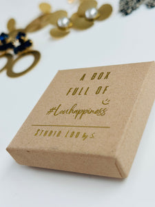 Luuk- oorbellen - ecru/cognac