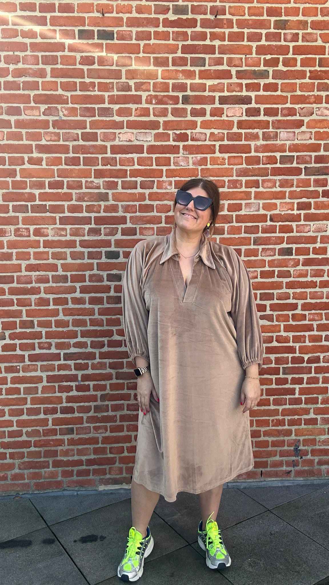 Didi - fluwelen kleedje - beige❗️