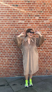 Didi - fluwelen kleedje - beige❗️