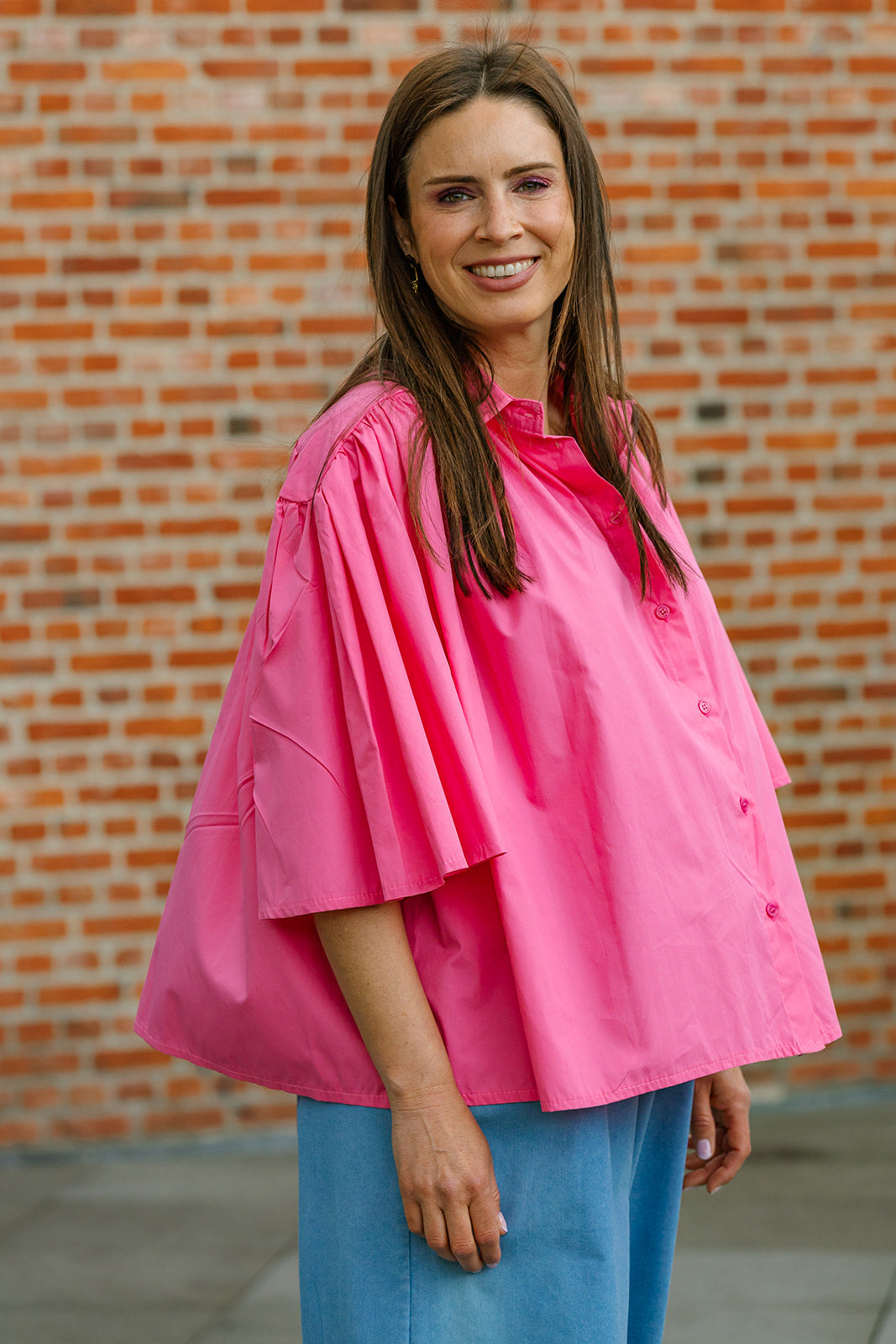 Romi - blouse flowy - fuchsia