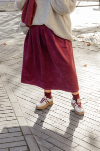 Urban - sneakers -beige/burgundy - hoge zool- maat 37