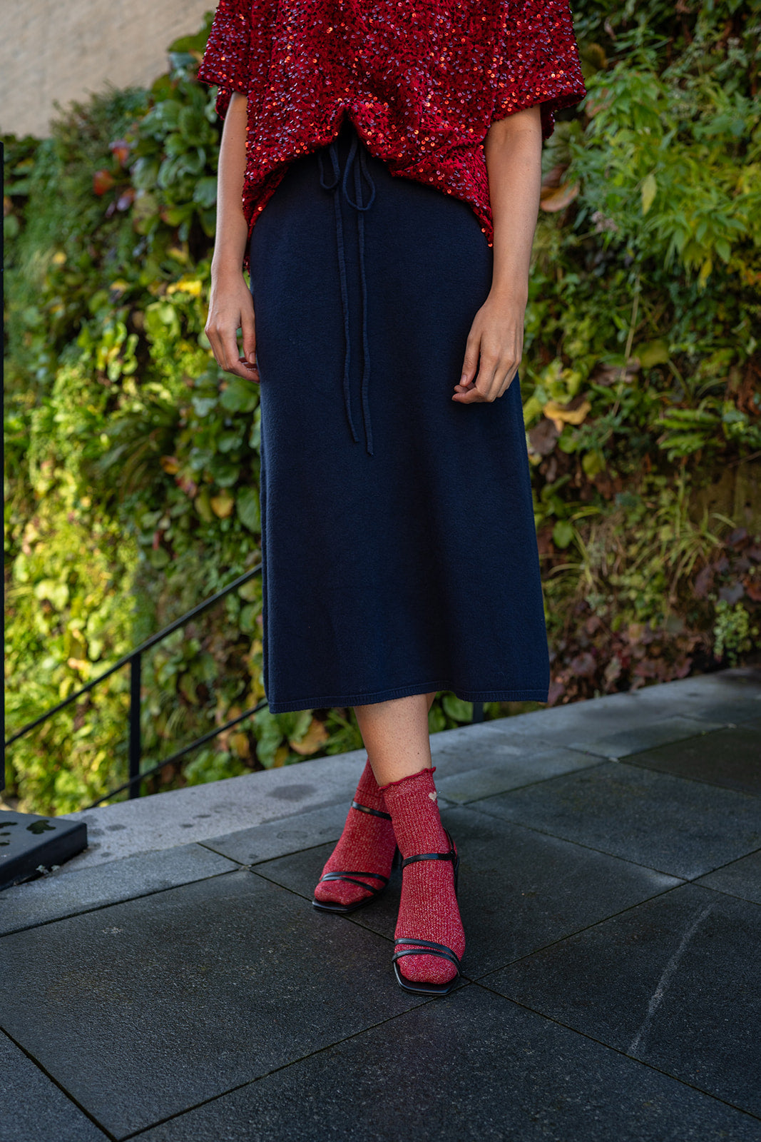 Novi - knit rok - marineblauw