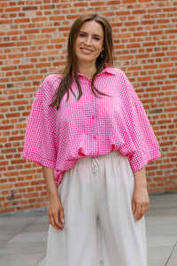 Alixe - blouse - vichy fuchsia