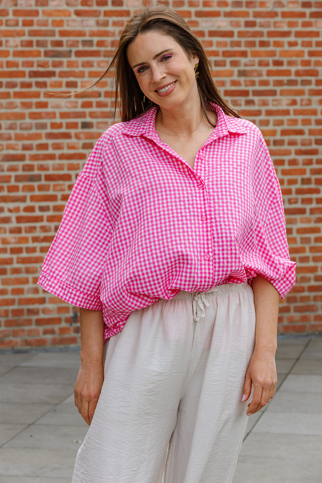 Alixe - blouse - vichy fuchsia