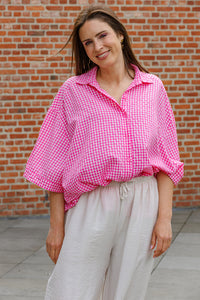 Alixe - blouse - vichy fuchsia