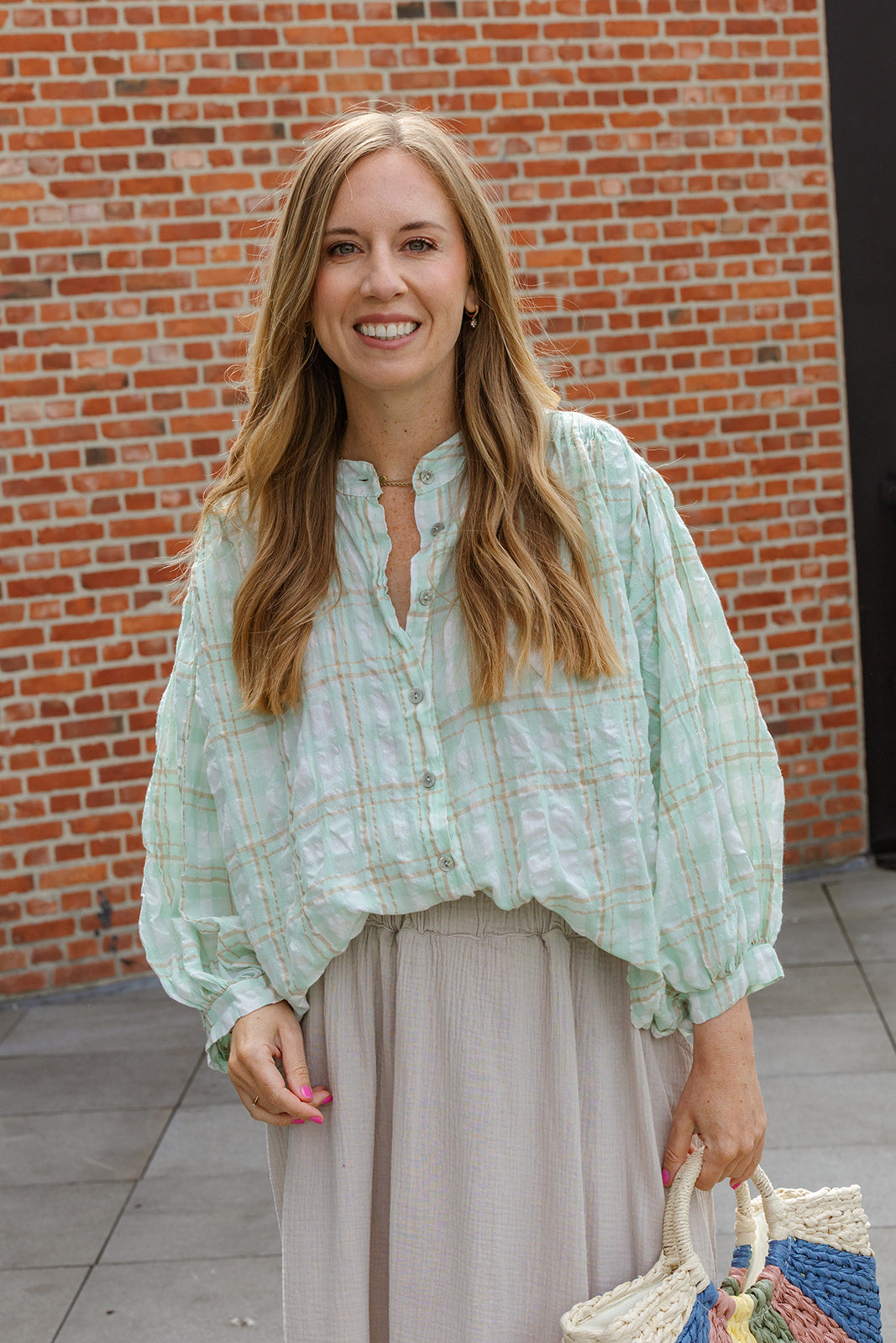 Millas - blouse - mint/beige