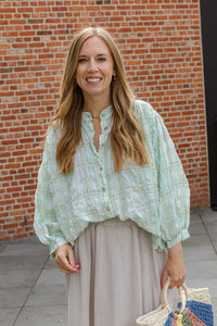 Millas - blouse - mint/beige