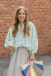 Millas - blouse - mint/beige