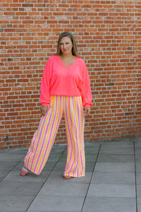 Tez - broek - fluo gestreept (LANG!) - laatste stuk