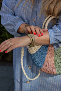 Telle - handtas - meerkleurig pastel