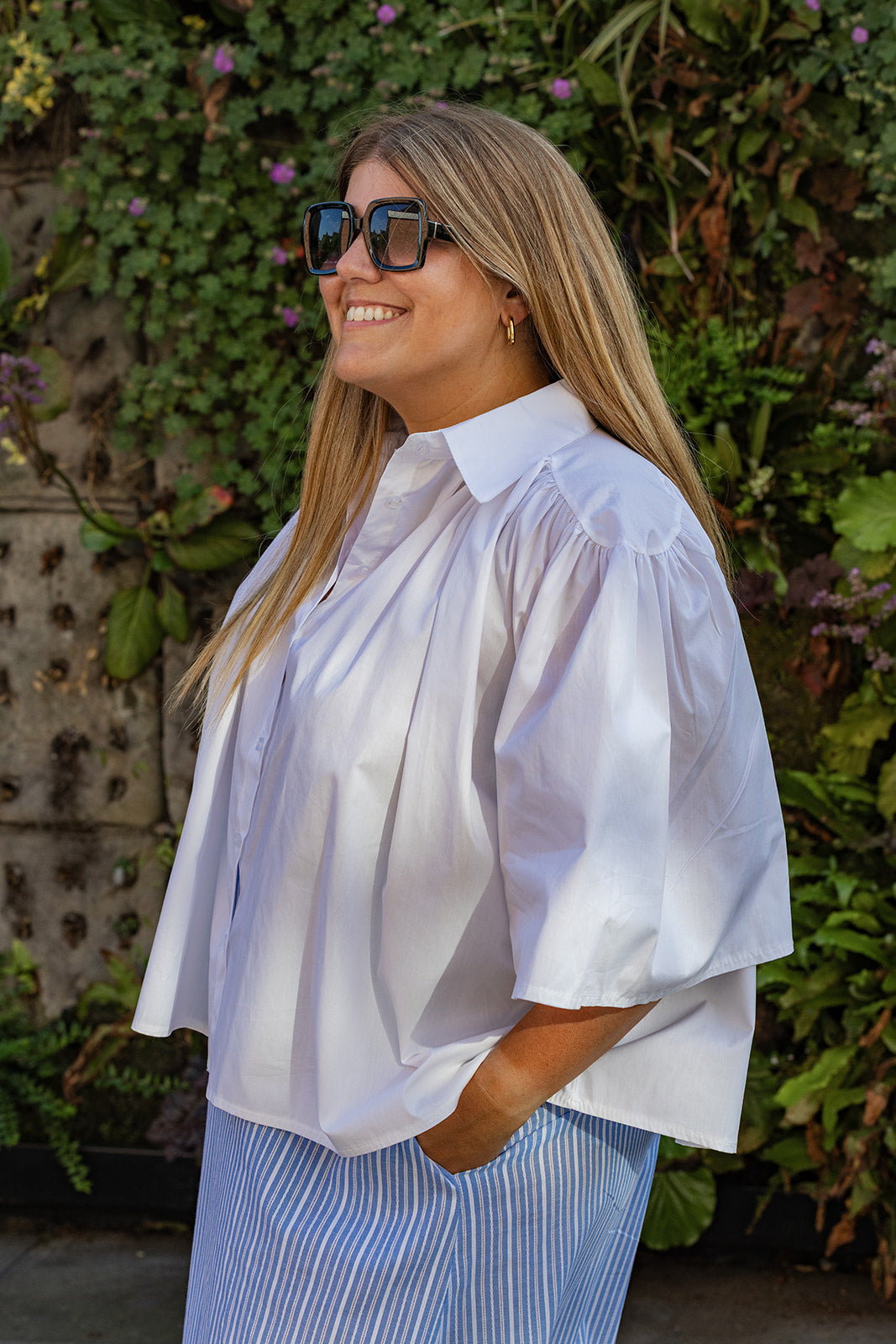 Romi - blouse flowy - wit